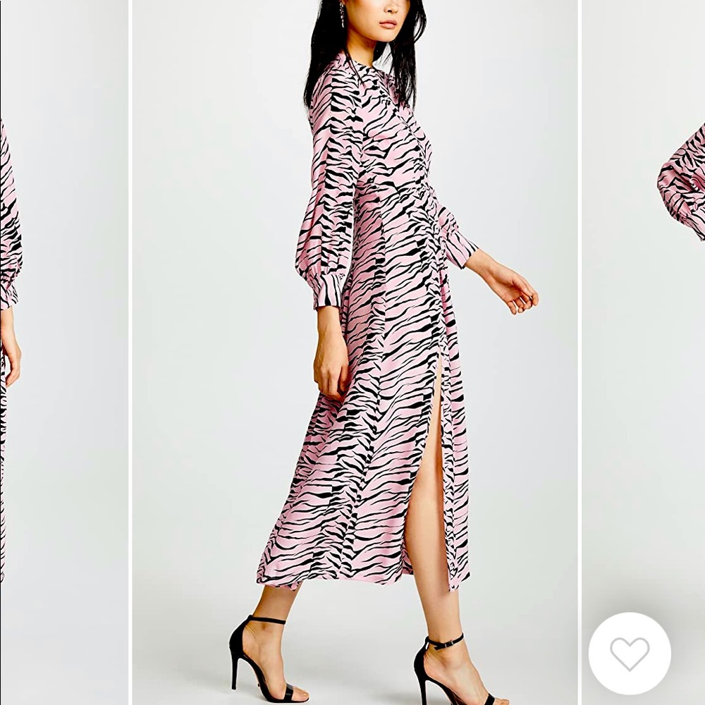 Rixo Emma Dress made out of great quality SILK in pink black tiger stripes!